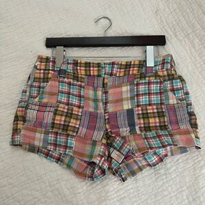J Crew CityFit plaid madras print shorts size 2